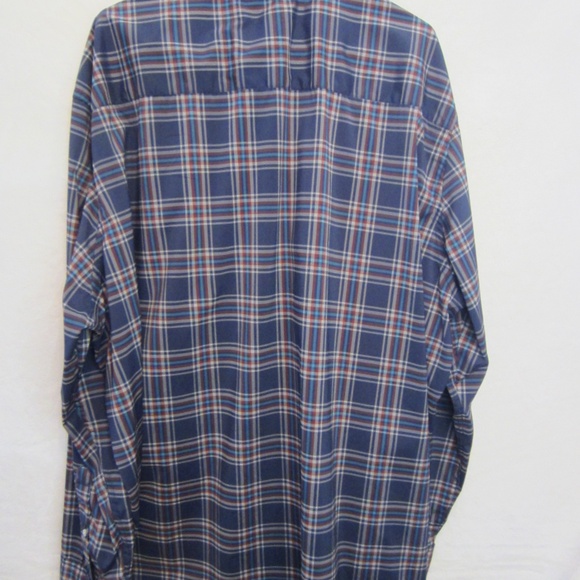 St John's Bay Blue Plaid Classic FIt Men's 3XL Long Sleeve Button Shirt - Picture 2 of 5